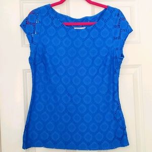 Blue cutout overlay top